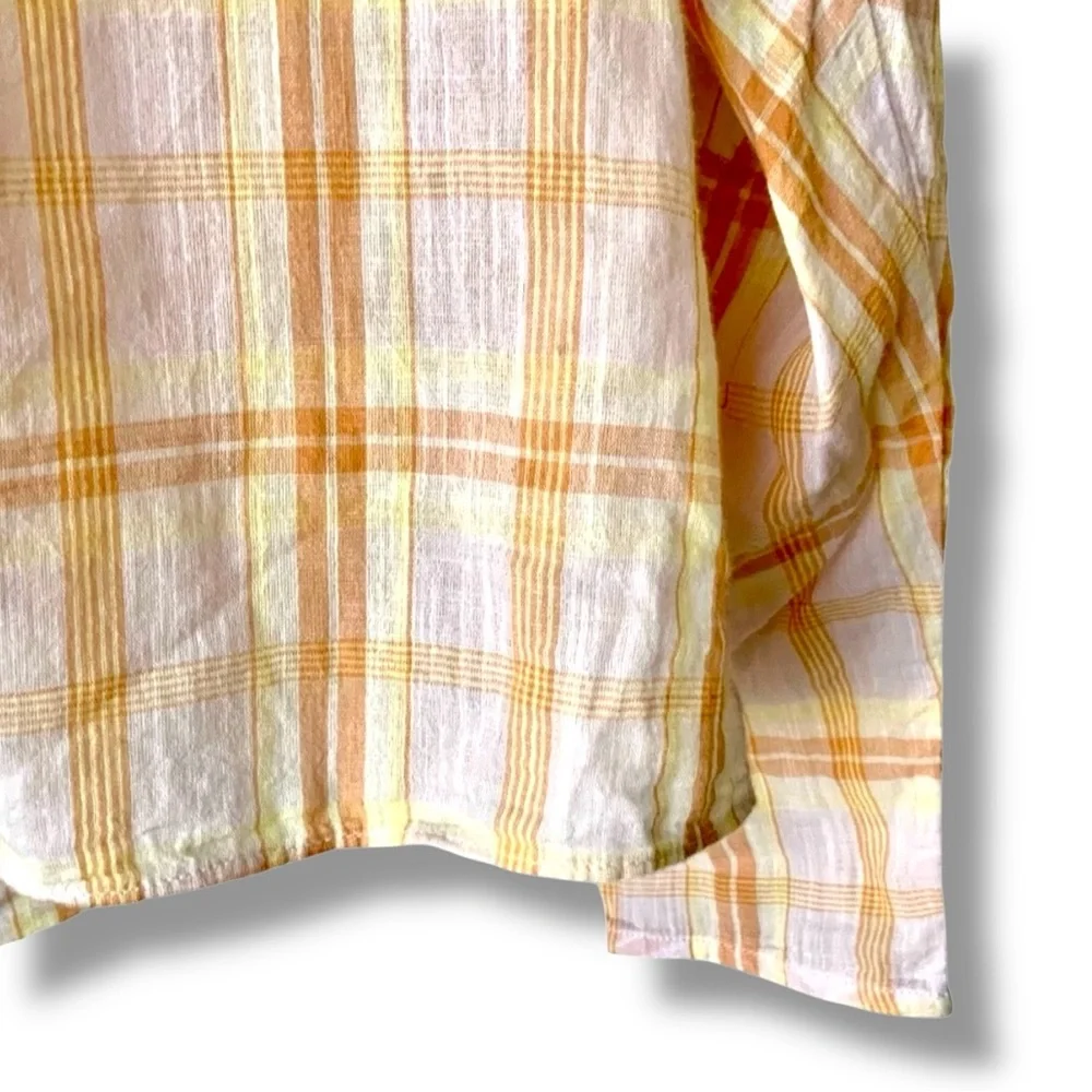ULLA JOHNSON Nour Blouse Button Down Balloon Sleeve Pink Orange Size 2